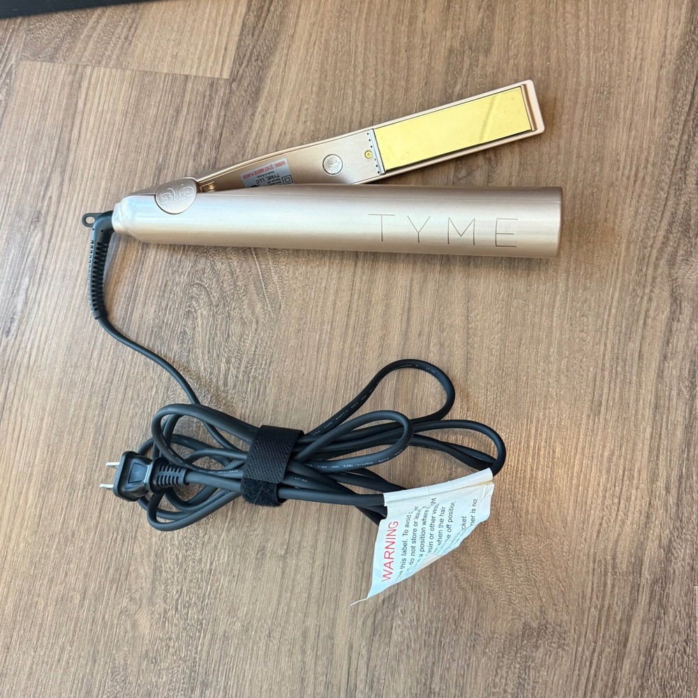 TYME Iron Original 2-in-1 Hair Curler and Straightener Rose Gold Titanium Plates